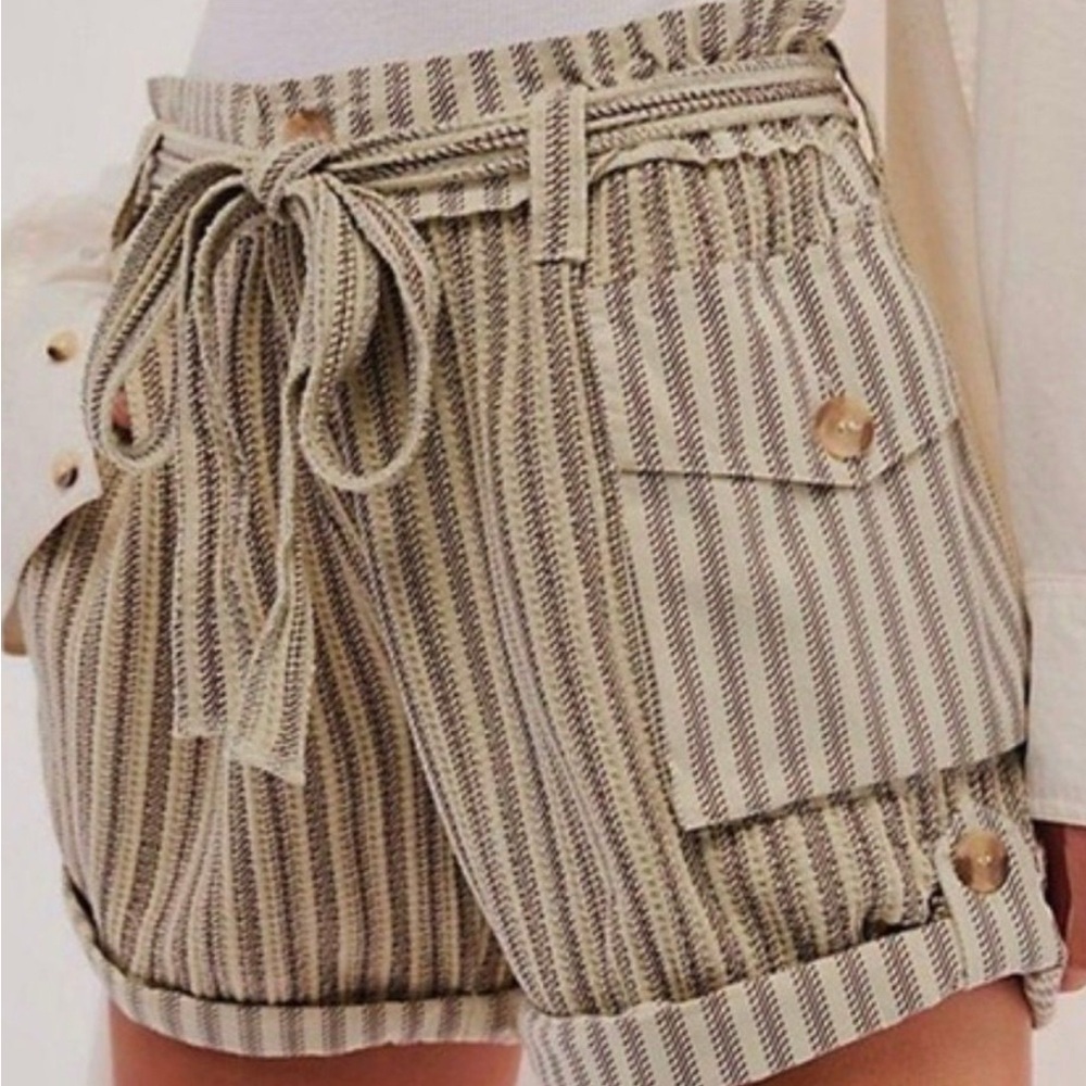 Free People‎ One Harriet Striped Mint Chocolate Chip Combo Women's Shorts